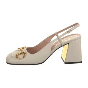 Brand new with box Gucci  Slingback Heels with Gold Accent